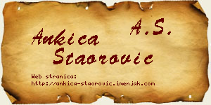 Ankica Staorović vizit kartica